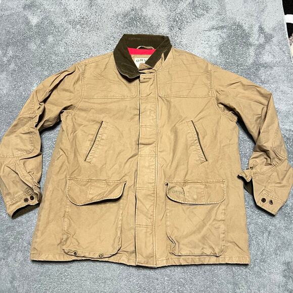 Orvis Heritage Field Coat Mens XXL Canvas Hunting Jacket Tan Game Pouch - Picture 1 of 8